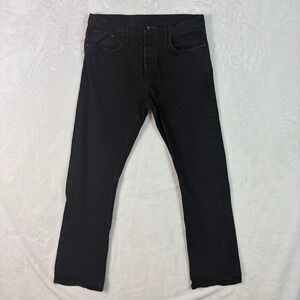 Unbranded Brand UB344 Straight Jeans Mens 34 Black Excellent Stretch Selvedge